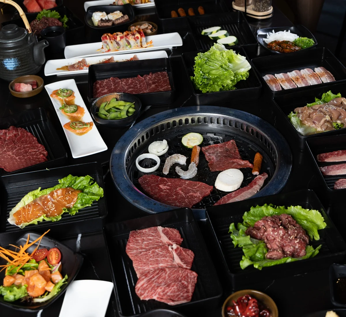 Sushi and side dishes